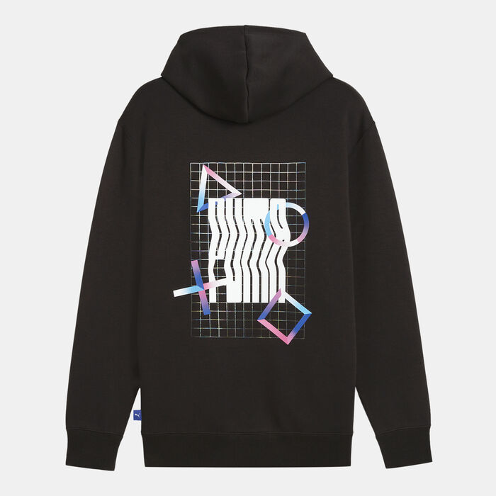 PUMA Men's x PlayStation Graphic Hoodie Black PUMA Men's x PlayStation Graphic Hoodie Black image number 1