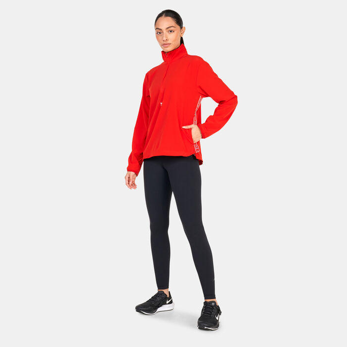 Nike Women's Dri-FIT 1/2-Zip Running Jacket Red image number 2