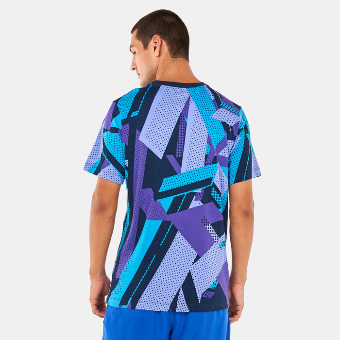 Nike Men's Dri-FIT Printed Training T-Shirt Purple Nike Men's Dri-FIT Printed Training T-Shirt Purple image number 1