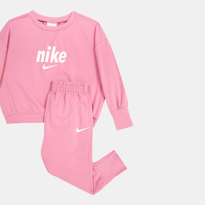 Nike Kids' E1D1 Crew and Pants Set (Baby and Toddler) Pink image number 1