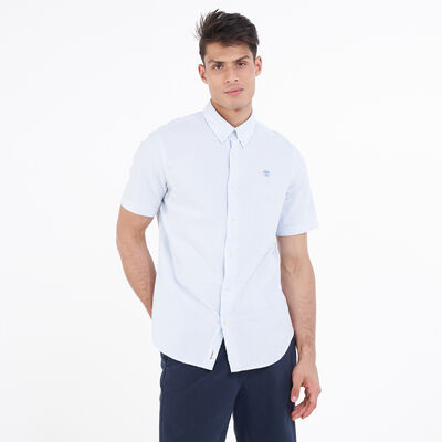 Timberland Men's New Seersucker Shirt Blue