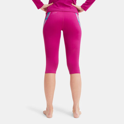 Speedo Women's Printed Panel 3/4 Leggings Purple