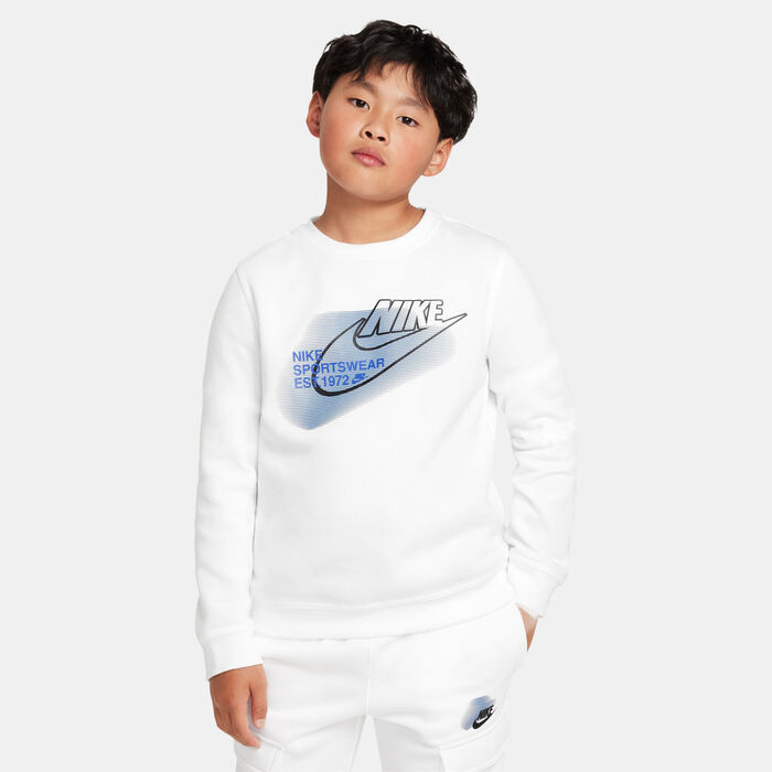 Nike Kids' Sportswear Standard Issue Sweatshirt White Nike Kids' Sportswear Standard Issue Sweatshirt White image number 0