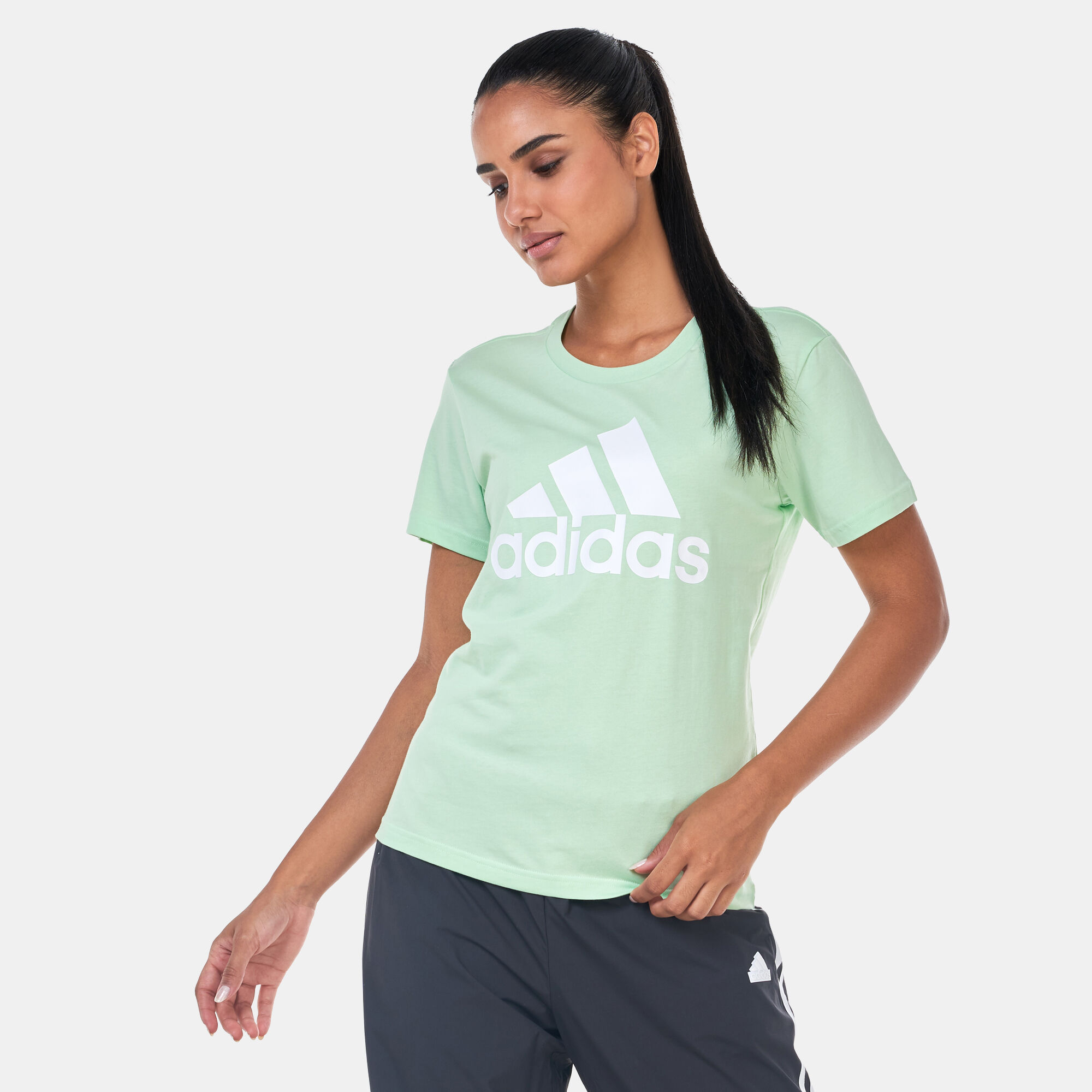 Women s Essentials Logo T Shirt Green adidas in Qatar SSS