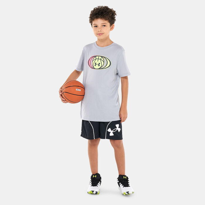 Under Armour Kids' UA B-Ball Gradient Symbol T-Shirt Grey Under Armour Kids' UA B-Ball Gradient Symbol T-Shirt Grey image number 2