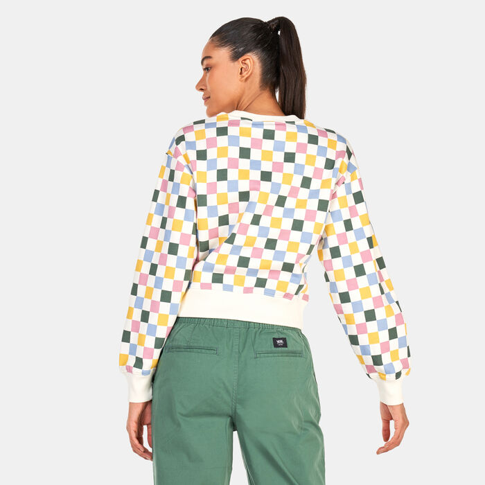 Vans Women's All Over Sweatshirt Blue Vans Women's All Over Sweatshirt Blue image number 1