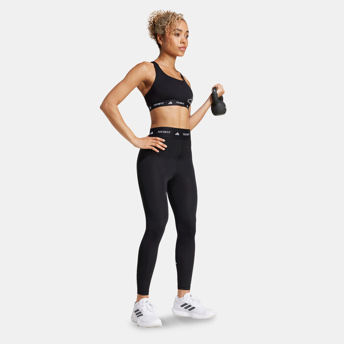 adidas Women's TECHFIT Medium-Support Training Sports Bra Black image number 2