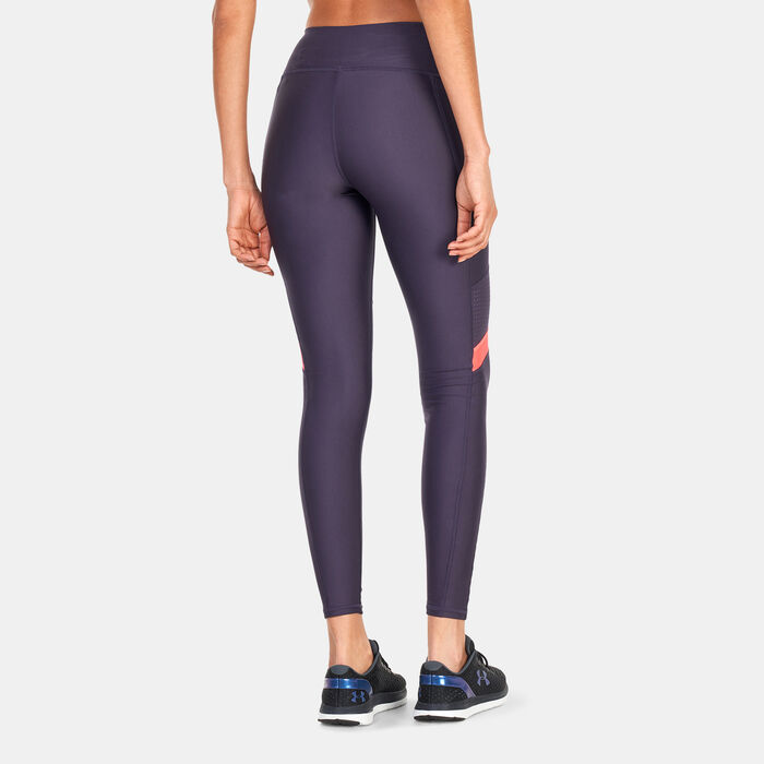 Under Armour Women's Armour Mesh Panel Leggings Purple Under Armour Women's Armour Mesh Panel Leggings Purple image number 1