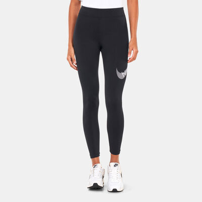 Nike Women's Sportswear Swoosh High-Waisted Leggings Black Nike Women's Sportswear Swoosh High-Waisted Leggings Black