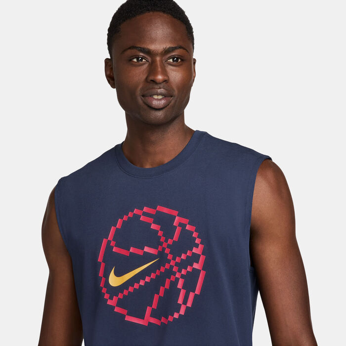 Men's Dri-FIT Sleeveless Basketball T-Shirt Blue Nike in Qatar -SSS