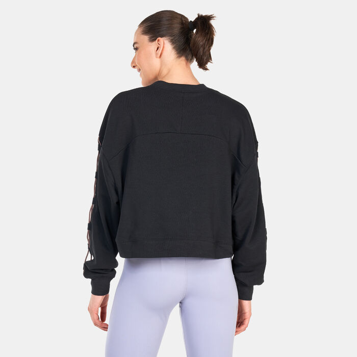 Nike Women's Dri-FIT Get Fit French Terry Crewneck Novelty Sweatshirt Black Nike Women's Dri-FIT Get Fit French Terry Crewneck Novelty Sweatshirt Black image number 1