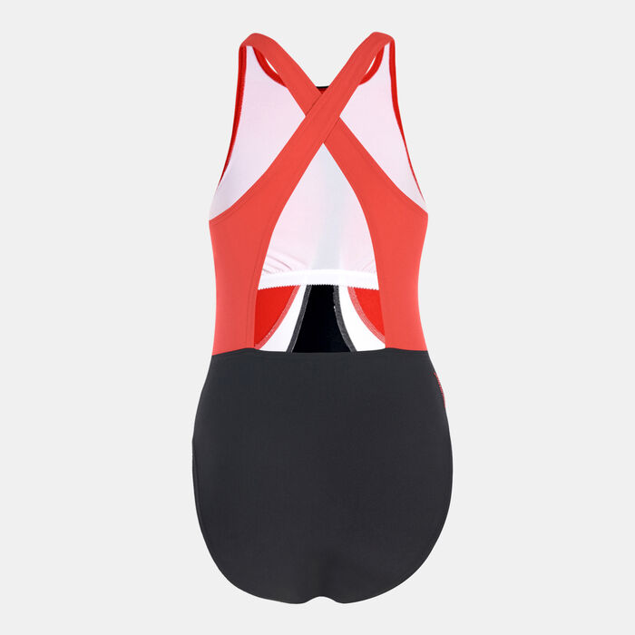 Speedo Women's ColourBlock High Neck Cross Back One-Piece Swimsuit Multi Speedo Women's ColourBlock High Neck Cross Back One-Piece Swimsuit Multi image number 1