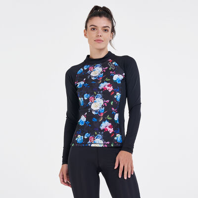 COEGA Women's Rashguard Floral Top Black COEGA Women's Rashguard Floral Top Black