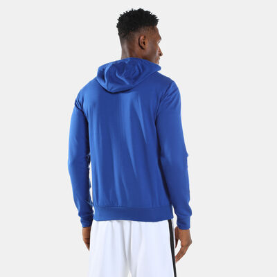 EA7 Emporio Armani Men's Train Logo Series Extended Logo Hoodie Blue