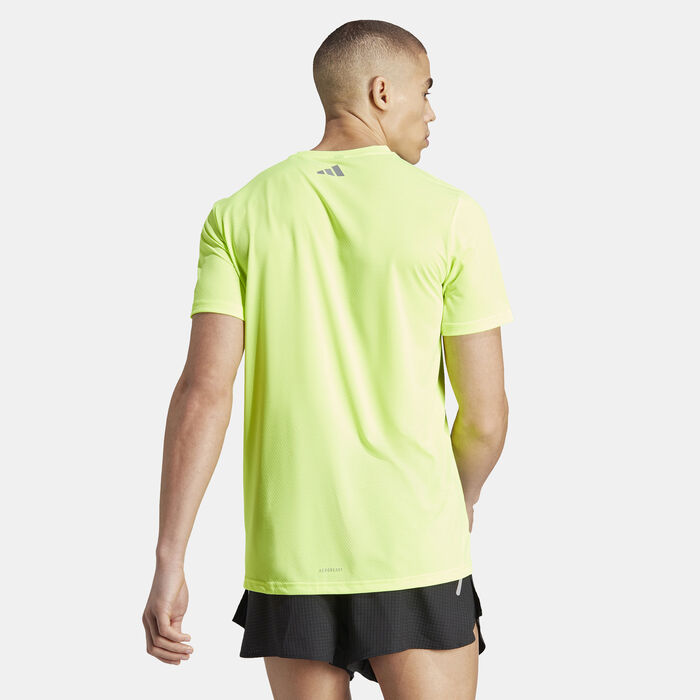 adidas Men's Run It Badge of Sport T-Shirt Green adidas Men's Run It Badge of Sport T-Shirt Green image number 1