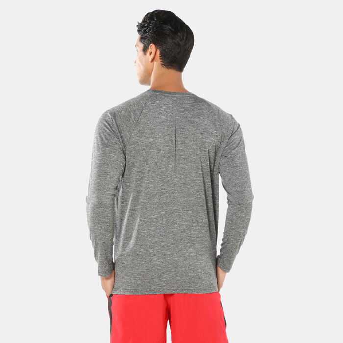 Nike Swim Men's Heathered Long-Sleeve Hydroguard Swim Shirt Grey Nike Swim Men's Heathered Long-Sleeve Hydroguard Swim Shirt Grey image number 1