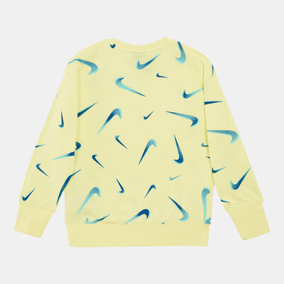 Nike Kids' Sportswear Allover Print French Terry Hoodie yellow Nike Kids' Sportswear Allover Print French Terry Hoodie yellow