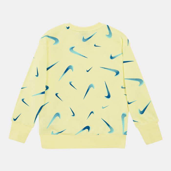 Nike Kids' Sportswear Allover Print French Terry Hoodie yellow Nike Kids' Sportswear Allover Print French Terry Hoodie yellow image number 1