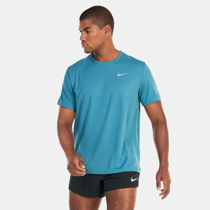 Nike Men's Miler Dri-FIT UV Running T-Shirt Green Nike Men's Miler Dri-FIT UV Running T-Shirt Green image number 0
