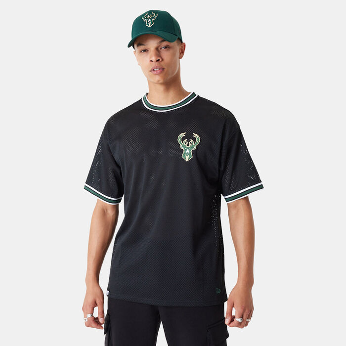 New Era Men's Milwaukee Bucks NBA Mesh T-Shirt Black image number 0