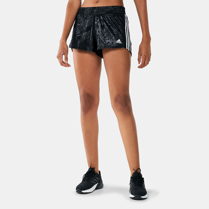 adidas Women's Pacer 3-Stripes Woven Camo Shorts Black adidas Women's Pacer 3-Stripes Woven Camo Shorts Black image number 0