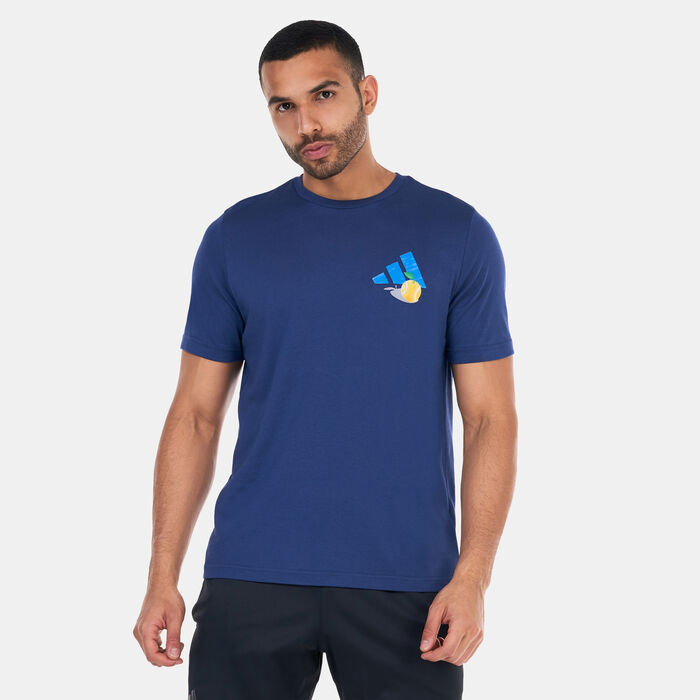 adidas Men's AEROREADY Tennis Graphic T-Shirt Blue adidas Men's AEROREADY Tennis Graphic T-Shirt Blue image number 0