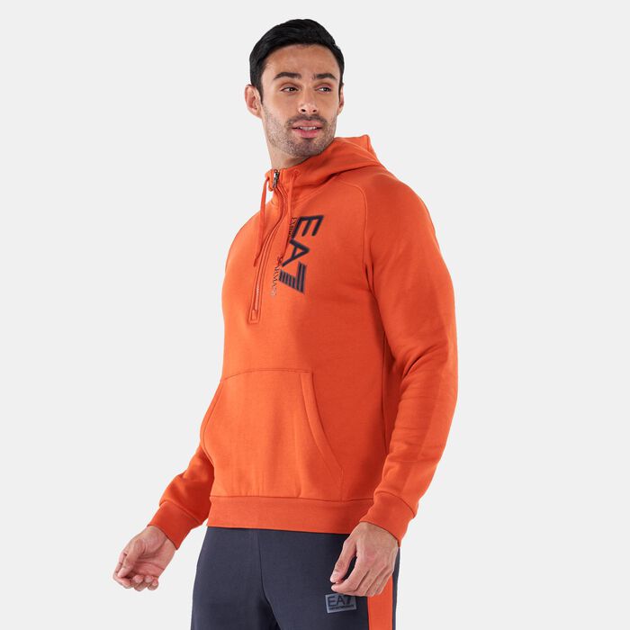 EA7 Emporio Armani Men's Train Visibility Half Zip Hoodie Orange EA7 Emporio Armani Men's Train Visibility Half Zip Hoodie Orange image number 0