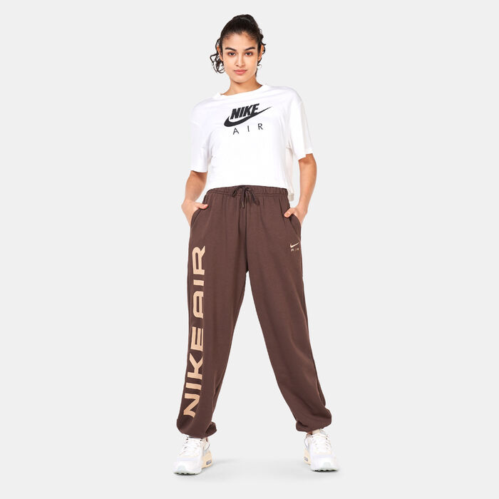 Nike Women's Sportswear Air Fleece High-Rise Sweatpants Brown Nike Women's Sportswear Air Fleece High-Rise Sweatpants Brown image number 2