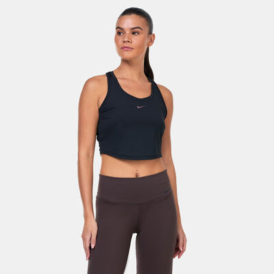Nike Women's Dri-FIT One Crop Lace-Up Training Tank Top Black