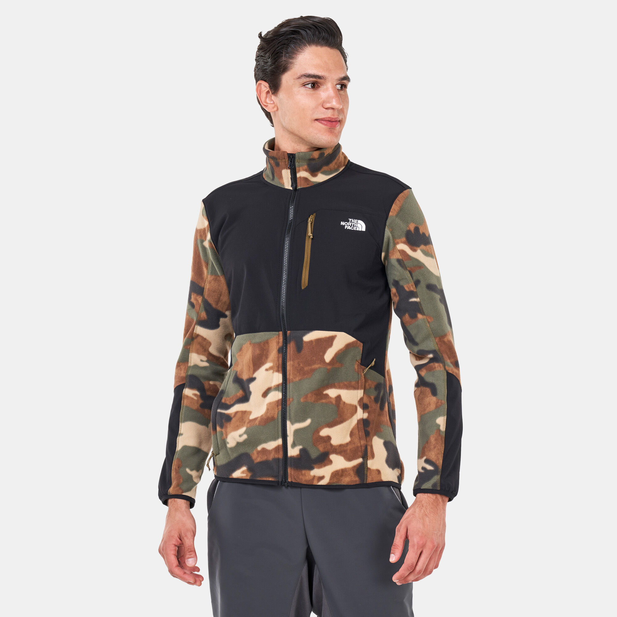 Men s Glacier Pro Full Zip Fleece Jacket Brown The North Face in Qatar SSS