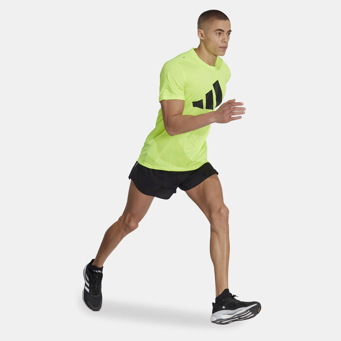 adidas Men's Run It Badge of Sport T-Shirt Green adidas Men's Run It Badge of Sport T-Shirt Green image number 2