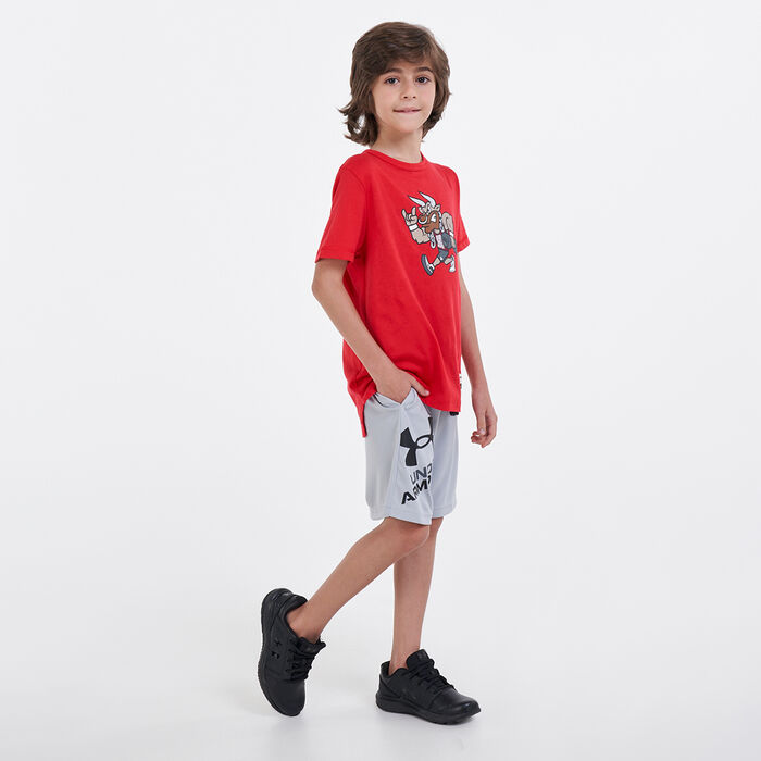 Under Armour Kids' Project Rock Show Me Sweat T-Shirt Red image number 2
