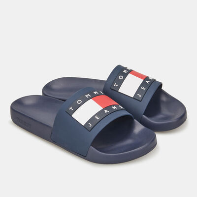 Tommy Hilfiger Women's Essential Embossed Pool Slides Blue Tommy Hilfiger Women's Essential Embossed Pool Slides Blue
