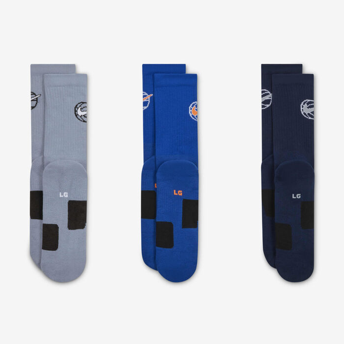 Nike Everyday Crew Basketball Socks (3 Pairs) Blue Nike Everyday Crew Basketball Socks (3 Pairs) Blue image number 2
