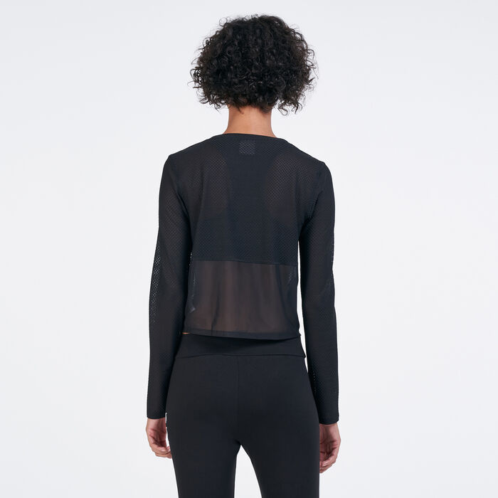 PUMA Women's Train Mesh Top Black PUMA Women's Train Mesh Top Black image number 1
