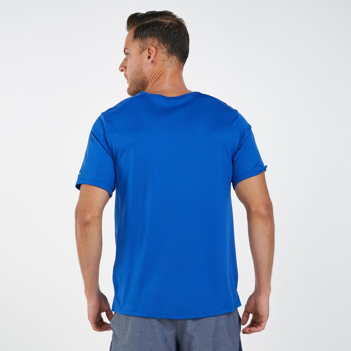 Nike Men's Dri-FIT Miler Wild Run T-Shirt Blue image number 1