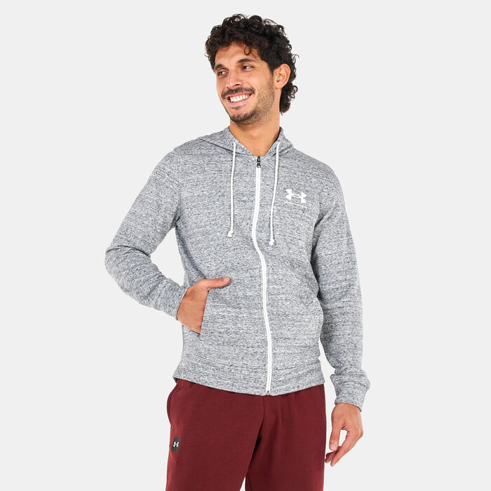 Under Armour Men's UA Rival Terry LC Full Zip Hoodie White Under Armour Men's UA Rival Terry LC Full Zip Hoodie White image number 0
