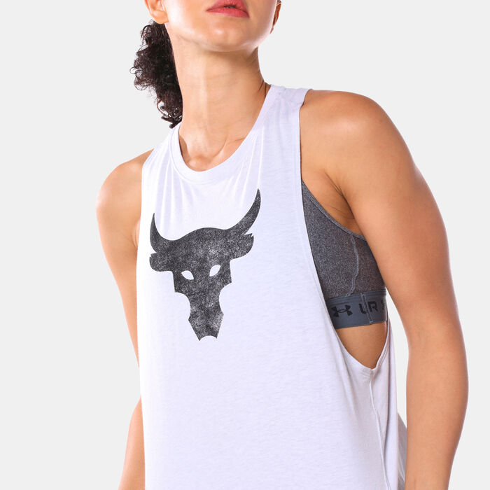 Under Armour Women's Project Rock Bull Tank Top Grey Under Armour Women's Project Rock Bull Tank Top Grey image number 3