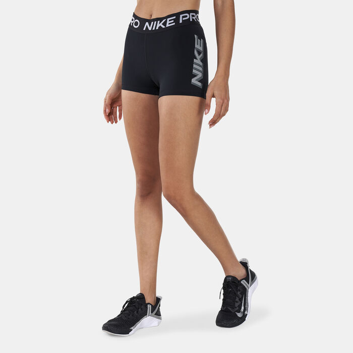 Nike Women's Pro Dri-FIT Graphic 3-Inch Shorts White image number 0