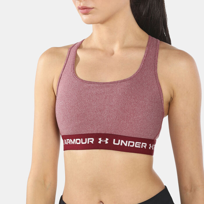 Under Armour Women's Crossback Mid Heather Sports Bra Red Under Armour Women's Crossback Mid Heather Sports Bra Red image number 3