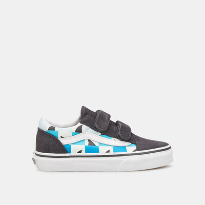 Vans Kids' Glow Checkerboard Sharks Old Skool Unisex Shoe Grey