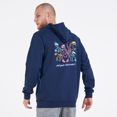adidas Men's Funny Dino Hoodie Blue