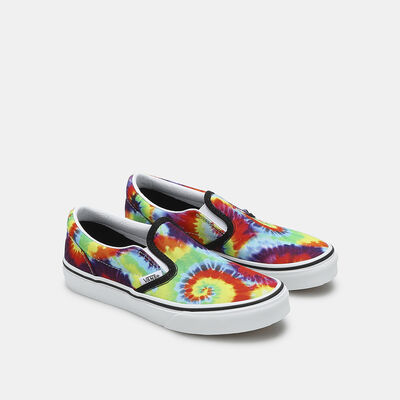 Vans Kids’ Spiral Tie Dye Classic Slip-On Unisex Shoe Green Vans Kids’ Spiral Tie Dye Classic Slip-On Unisex Shoe Green