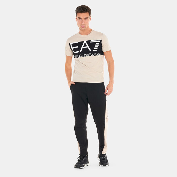 EA7 Emporio Armani Men's Train Oversized Logo Series T-Shirt Beige EA7 Emporio Armani Men's Train Oversized Logo Series T-Shirt Beige image number 2