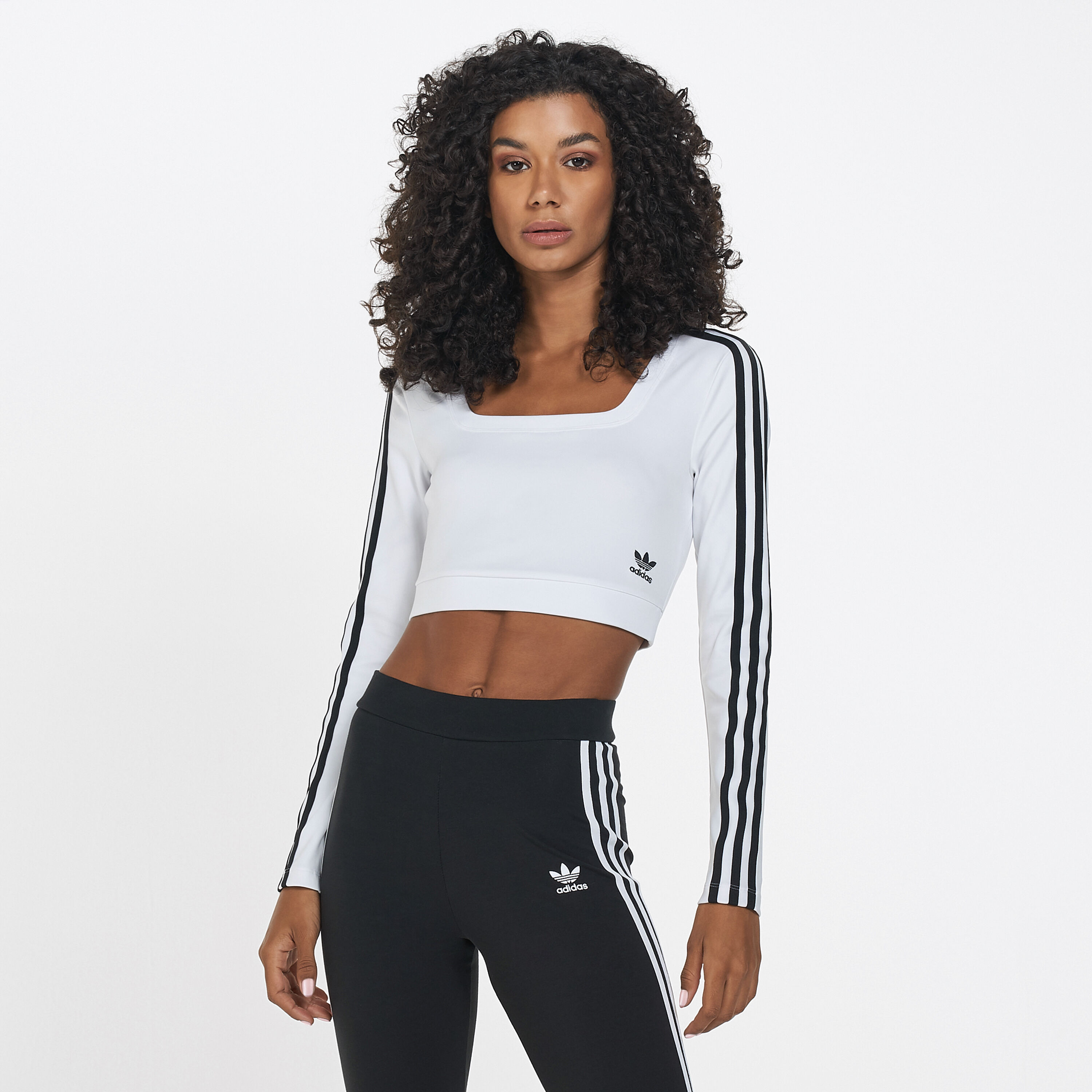 Adidas crop tee white clearance