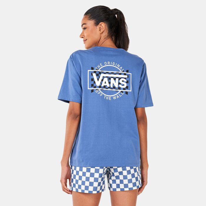 Vans Women's Skate Classics Off The Wall T-Shirt Blue Vans Women's Skate Classics Off The Wall T-Shirt Blue image number 1
