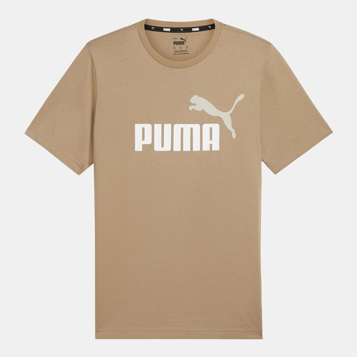 PUMA Men's Essentials+ 2 Colour Logo T-Shirt Brown PUMA Men's Essentials+ 2 Colour Logo T-Shirt Brown image number 0
