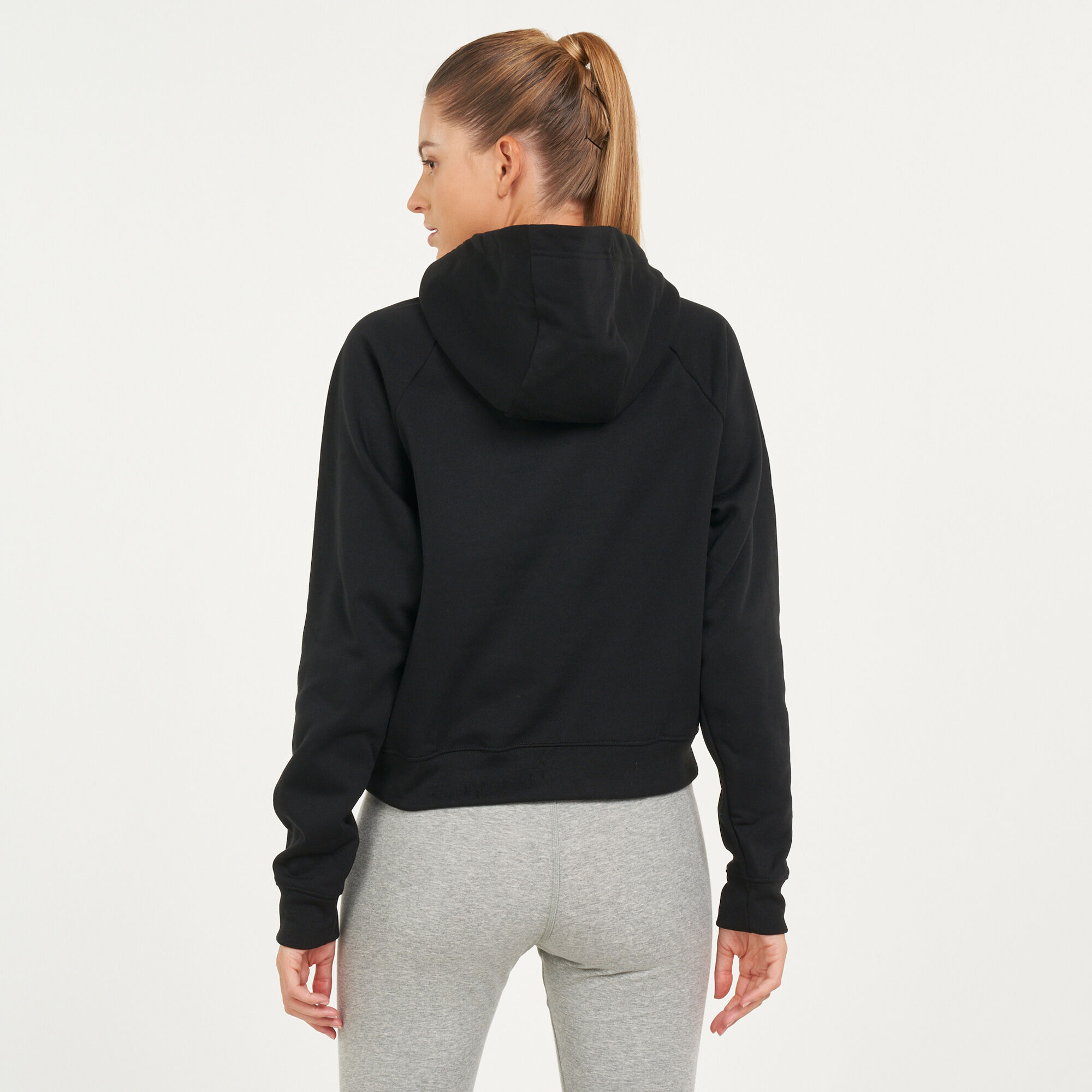 Nike black swoosh hoodie women's online