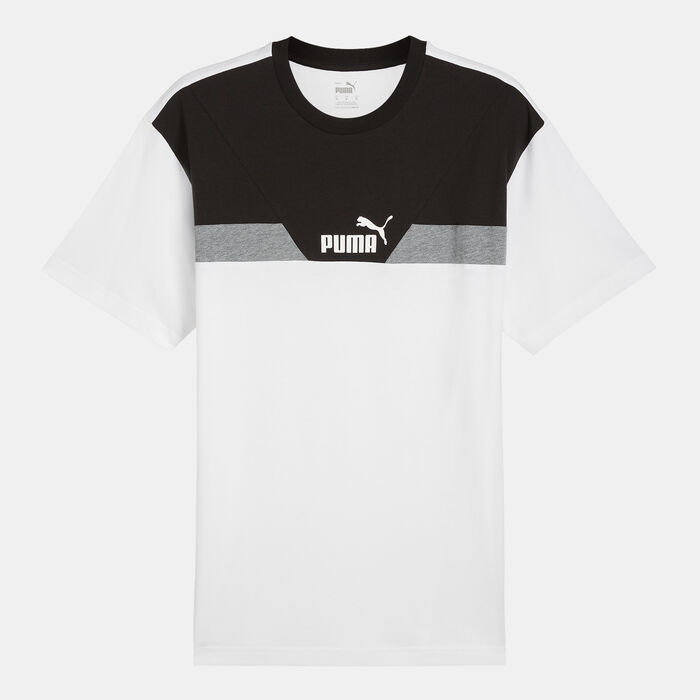 PUMA Men's Power Colourblock T-Shirt White PUMA Men's Power Colourblock T-Shirt White image number 0