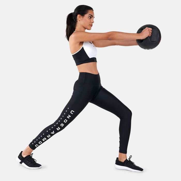 Under Armour Women's HG Armour Branded Leggings Black Under Armour Women's HG Armour Branded Leggings Black image number 2